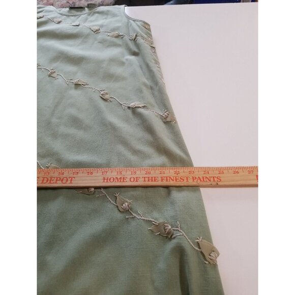Vintage 90s Dress PS Midi Cotton Green Applique Leaves Sleeveless Jumper Pinafor - Picture 13 of 13
